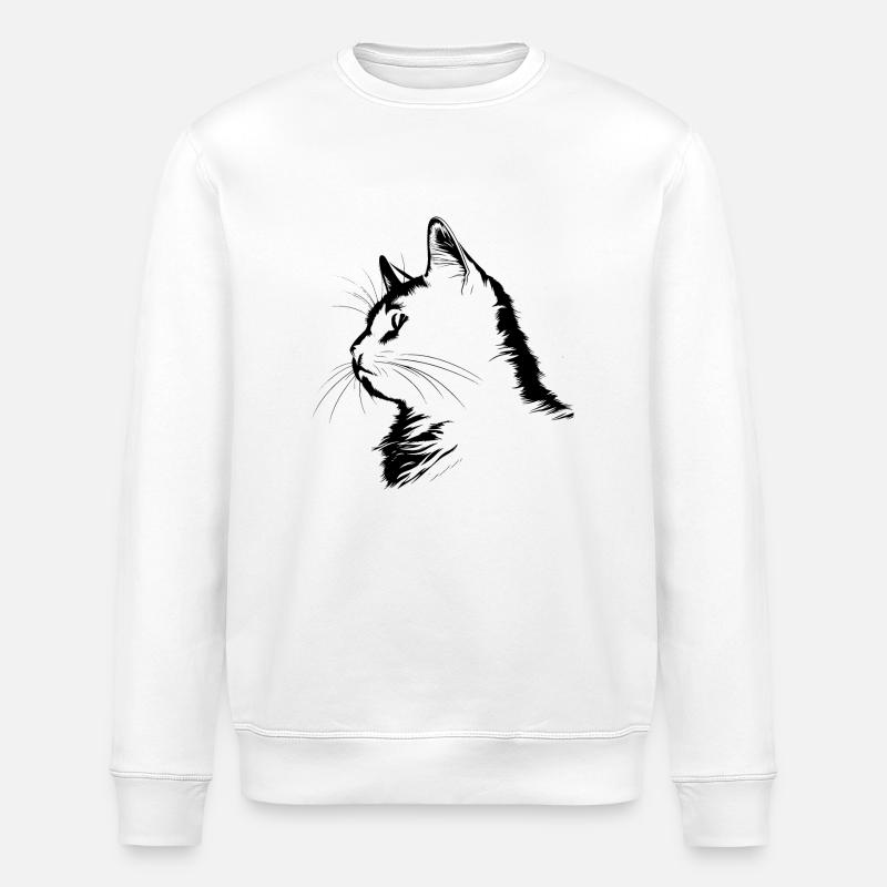 Chat, Motif De Chat - Sweat bio ROLLER Stanley/Stella Unisexe - blanc
