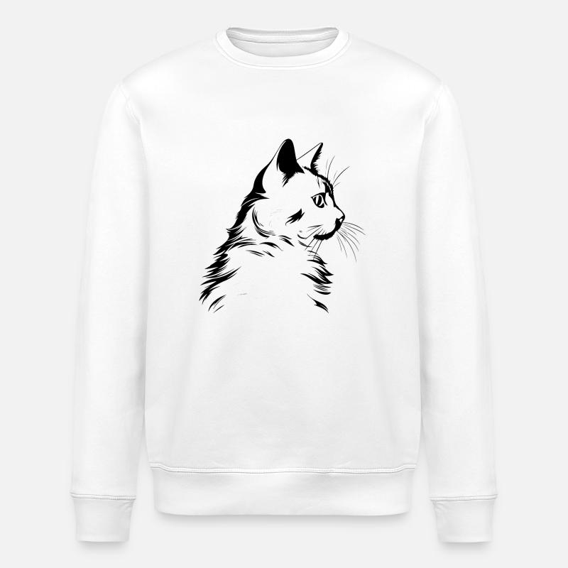 Chat, Motif De Chat - Sweat bio ROLLER Stanley/Stella Unisexe - blanc