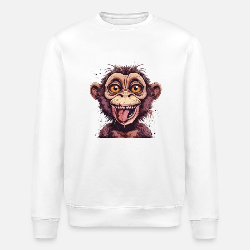 Crazy Äffchen - Stanley/Stella Unisex Bio-Sweatshirt ROLLER - Weiß