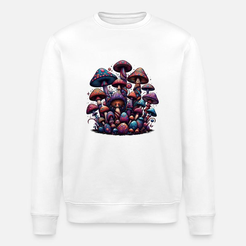 Psychedelic Mushroom Magic - Stanley/Stella Unisex Bio-Sweatshirt ROLLER - Weiß