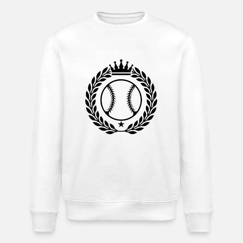 Baseball Crest - Stanley/Stella ROLLER Unisex Organic Sweatshirt - white