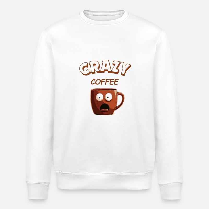 Crazy Coffee - Stanley/Stella ROLLER Unisex Organic Sweatshirt - white
