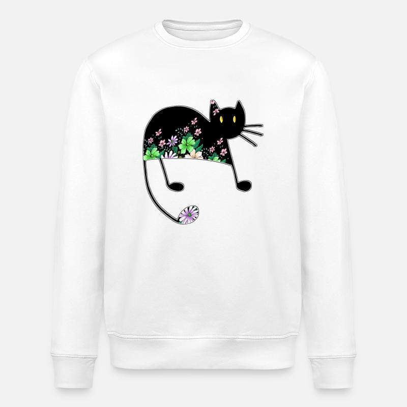 Cat - Stanley/Stella ROLLER Unisex Organic Sweatshirt - white