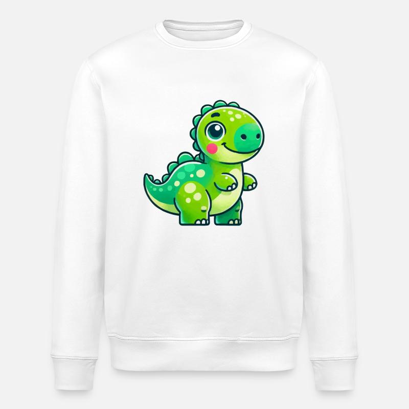 Dino Comic - Stanley/Stella Unisex Bio-Sweatshirt ROLLER - Weiß