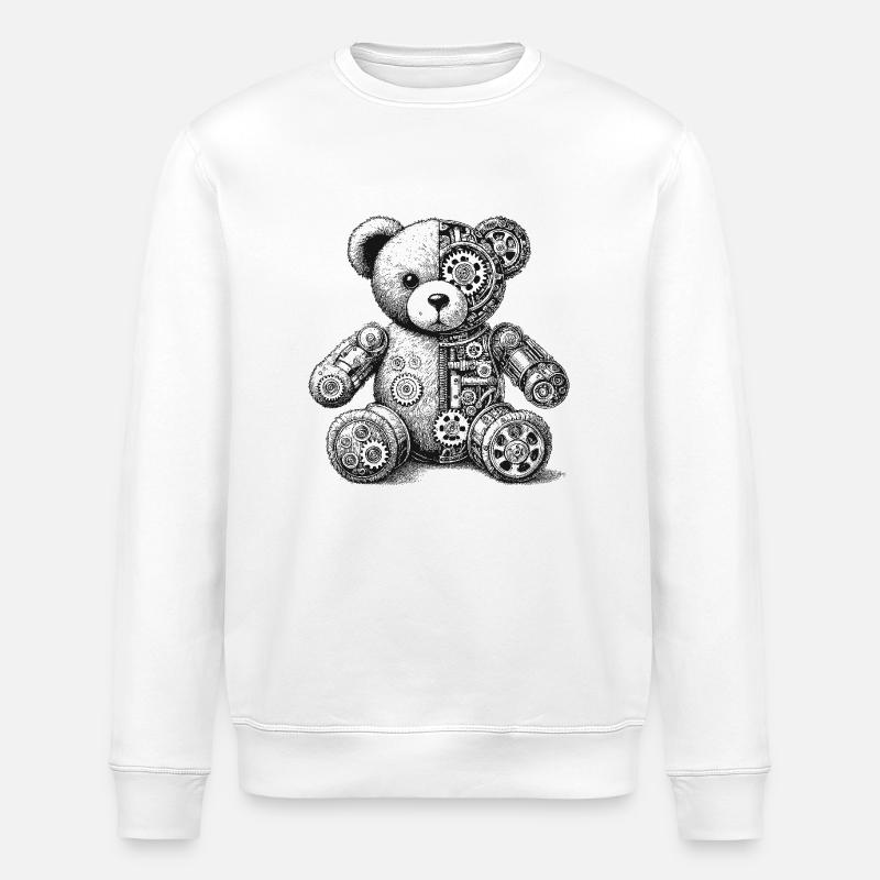 Roboter Teddy Bär - Stanley/Stella Unisex Bio-Sweatshirt ROLLER - Weiß