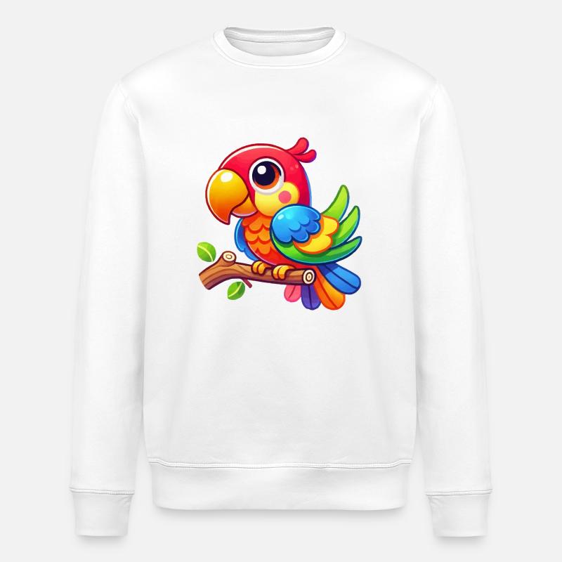 Parrot Comic - Stanley/Stella ROLLER Unisex Organic Sweatshirt - white