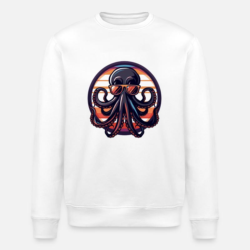 Octopus Cool Summer - Stanley/Stella ROLLER Unisex Organic Sweatshirt - white