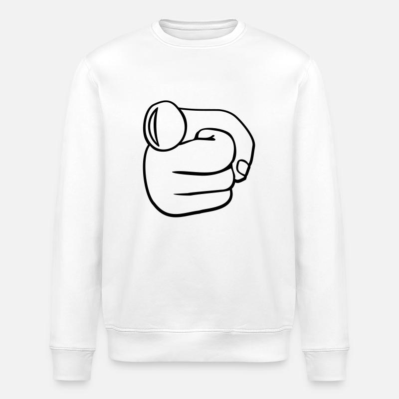 Finger point Mono - Sweat bio ROLLER Stanley/Stella Unisexe - blanc