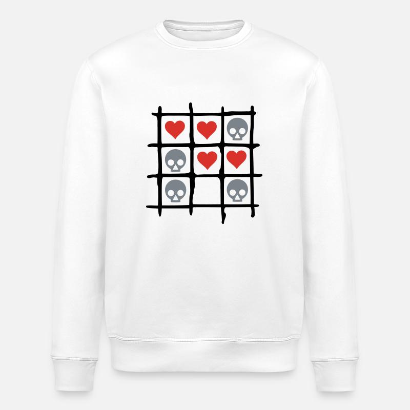 Totenkopf Herz Kaestchen - Sweat bio ROLLER Stanley/Stella Unisexe - blanc