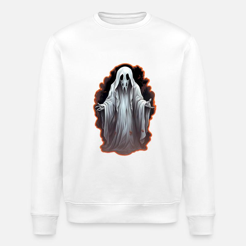 Halloween Ghost - Stanley/Stella ROLLER Unisex Organic Sweatshirt - white