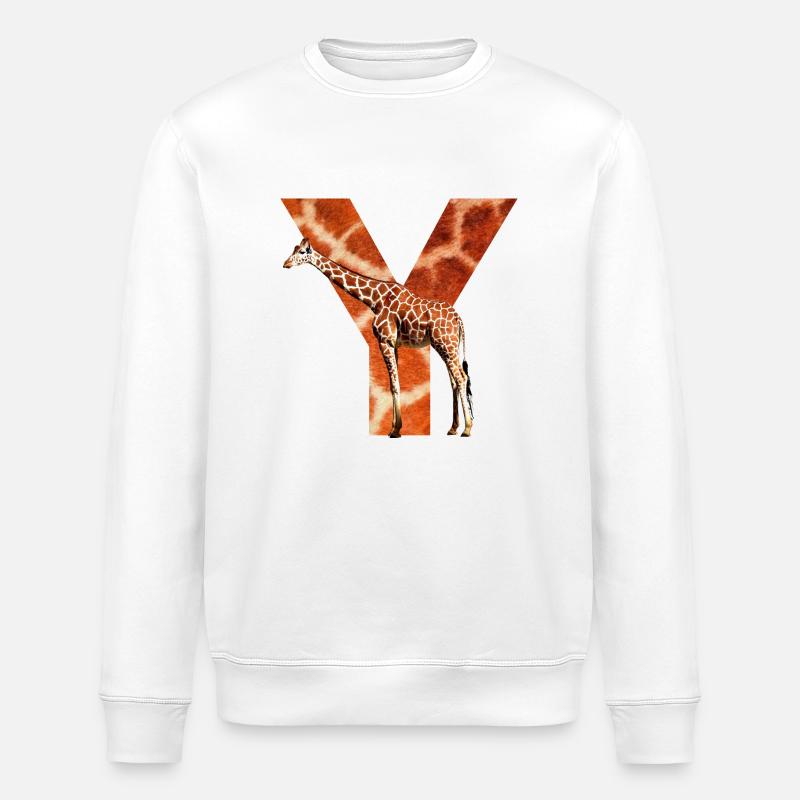 giraffe y - Stanley/Stella ROLLER Unisex Organic Sweatshirt - white