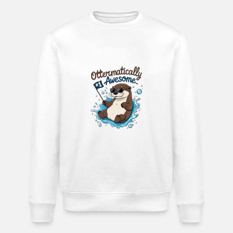 Otter-like cool – Funny Otter - Stanley/Stella ROLLER Unisex Organic Sweatshirt - white