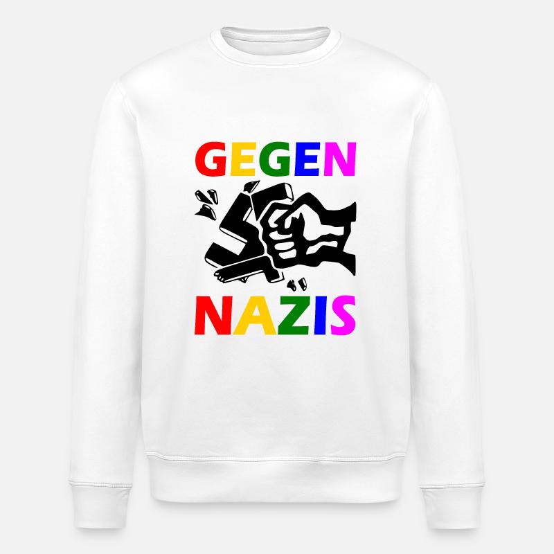 Gegen nazis - Stanley/Stella Unisex Bio-Sweatshirt ROLLER - Weiß