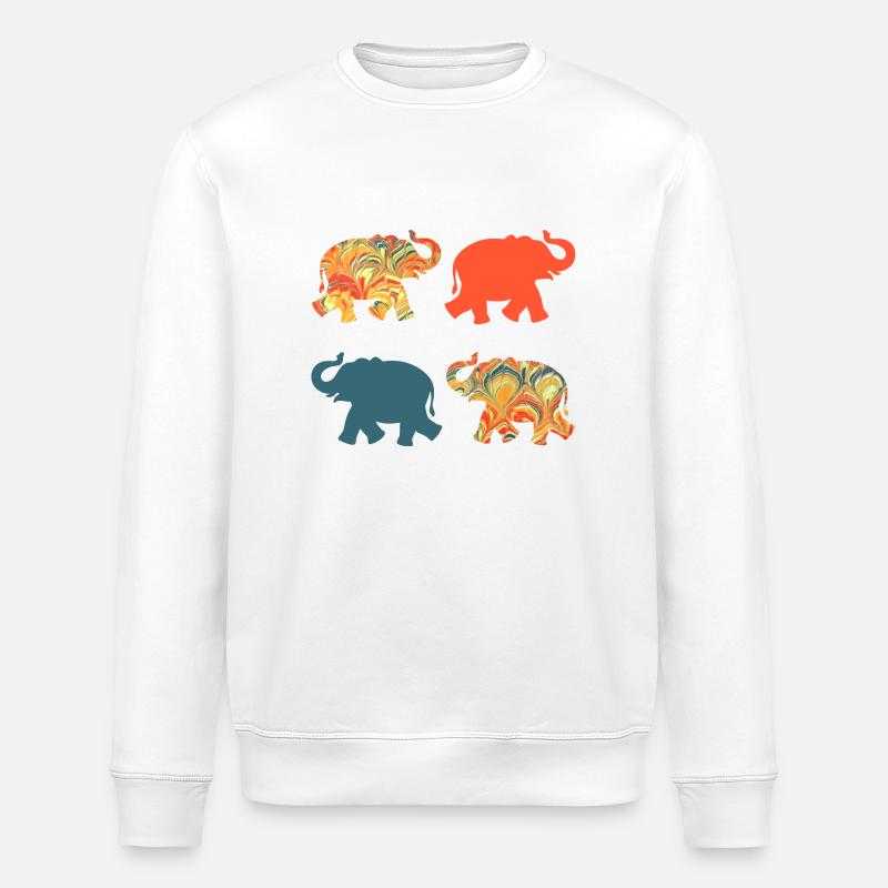 Elephants E 259 - Stanley/Stella ROLLER Unisex Organic Sweatshirt - white