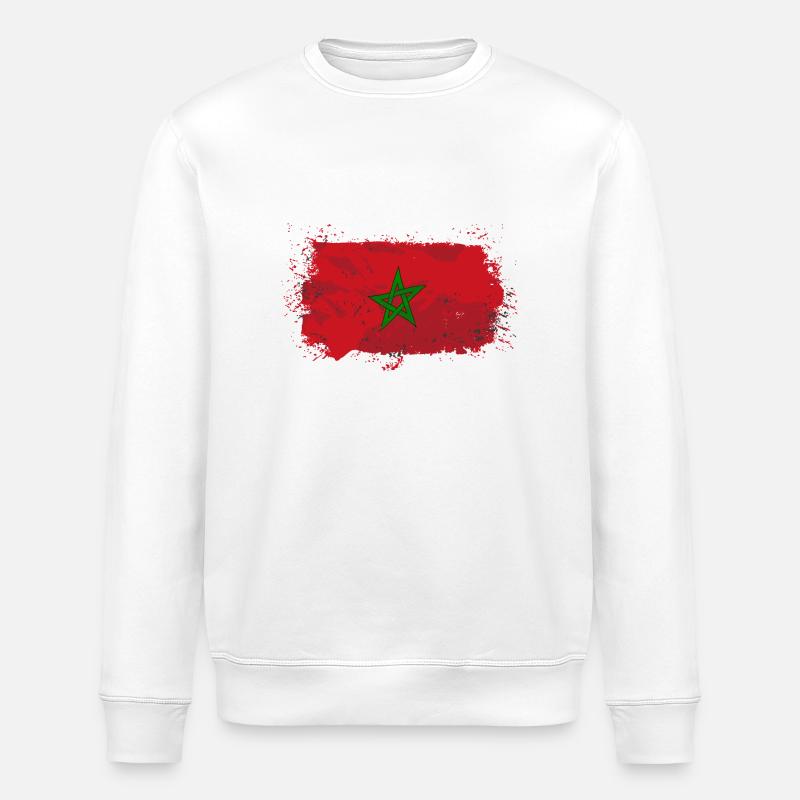 Morocco Flag - Stanley/Stella Unisex Bio-Sweatshirt ROLLER - Weiß