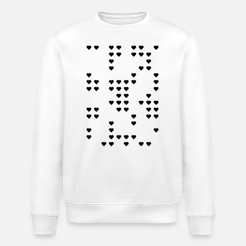 Heart Puzzle Snow Gift - Stanley/Stella ROLLER Unisex Organic Sweatshirt - white
