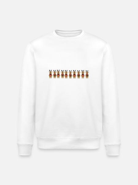 christmas reindeer crew - Stanley/Stella ROLLER Unisex Organic Sweatshirt - white
