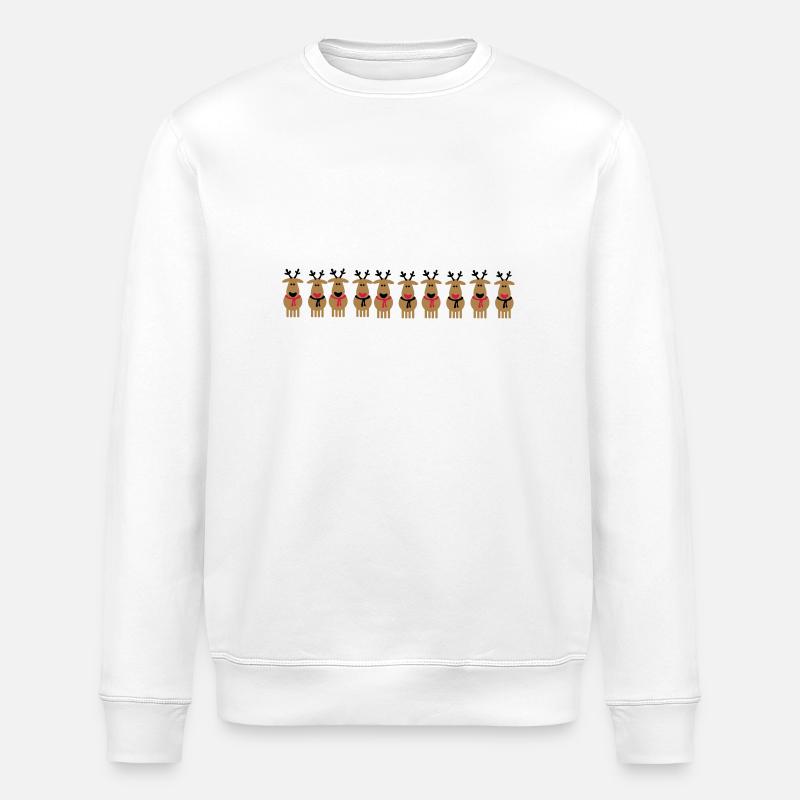 Weihnachten Rentiere Crew - Stanley/Stella Unisex Bio-Sweatshirt ROLLER - Weiß