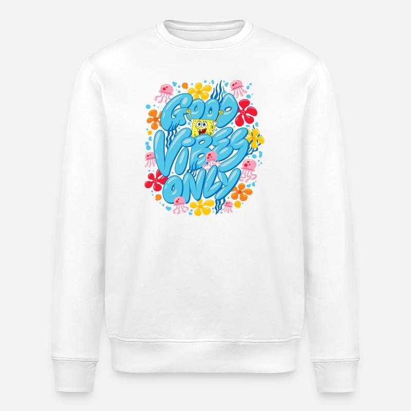 Bob l'Éponge Good Vibes Only - Sweat bio ROLLER Stanley/Stella Unisexe - blanc