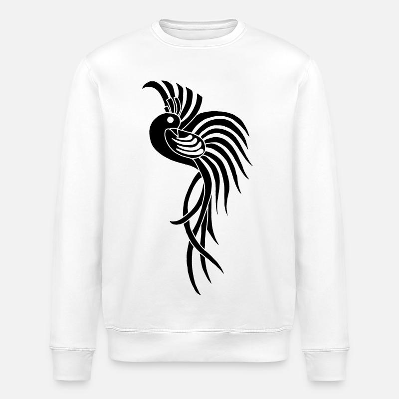 Oiseau du paradis noir - Sweat bio ROLLER Stanley/Stella Unisexe - blanc