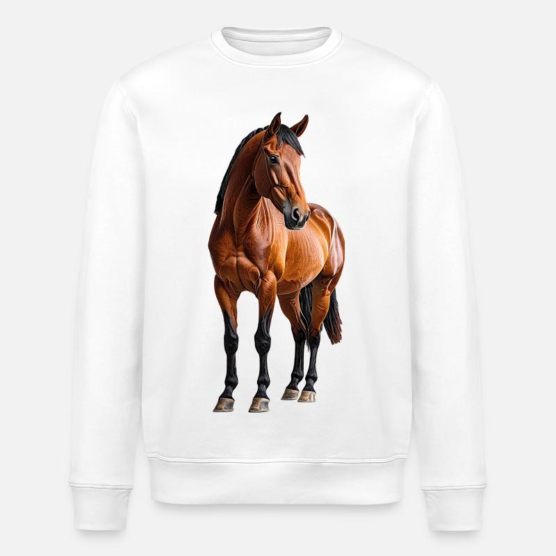 Pferd - Stanley/Stella Unisex Bio-Sweatshirt ROLLER - Weiß