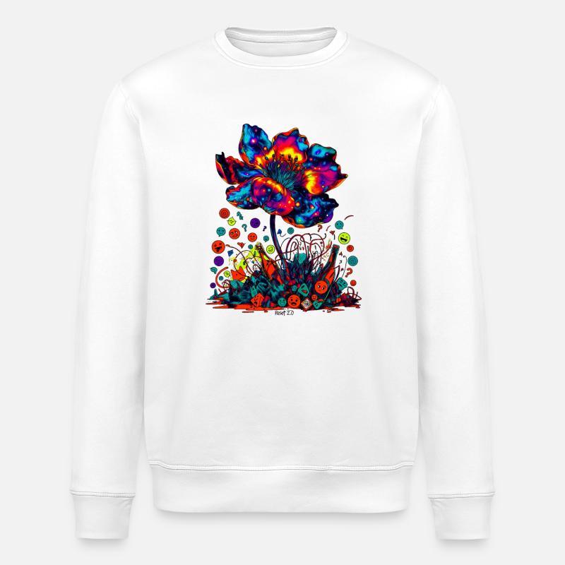 Cosmic Reset Bloom 2.0 - Stanley/Stella ROLLER Unisex Organic Sweatshirt - white