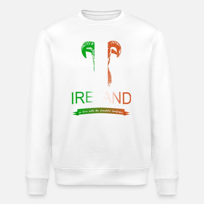 Irlande Irlande moutons - Sweat bio ROLLER Stanley/Stella Unisexe - blanc