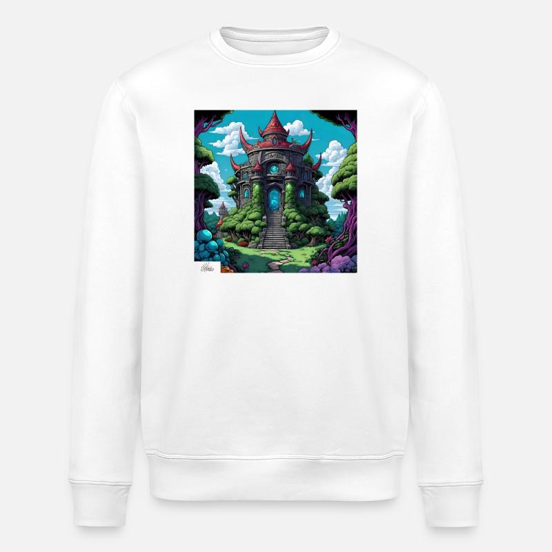 Temple de style bande dessinée - Sweat bio ROLLER Stanley/Stella Unisexe - blanc