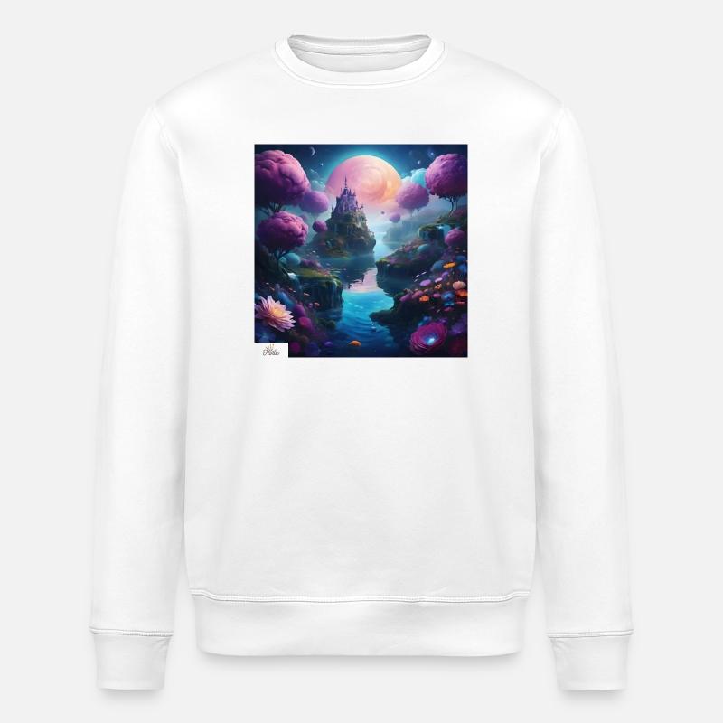 Ätherisches Königreich Traumlandschaft - Stanley/Stella Unisex Bio-Sweatshirt ROLLER - Weiß