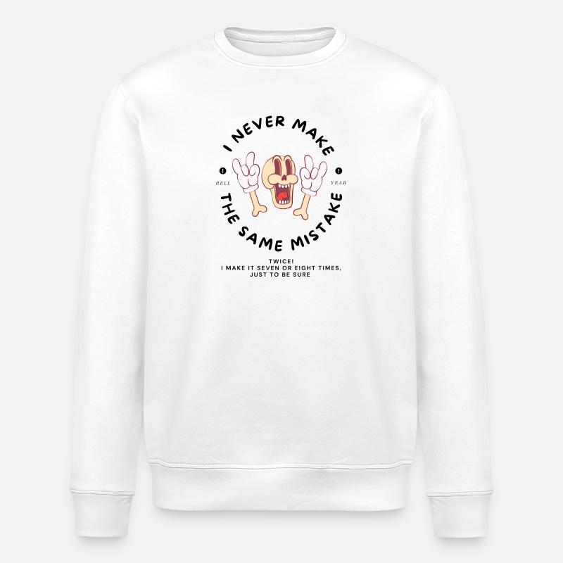 Sichere Fehler Karikatur - Stanley/Stella Unisex Bio-Sweatshirt ROLLER - Weiß