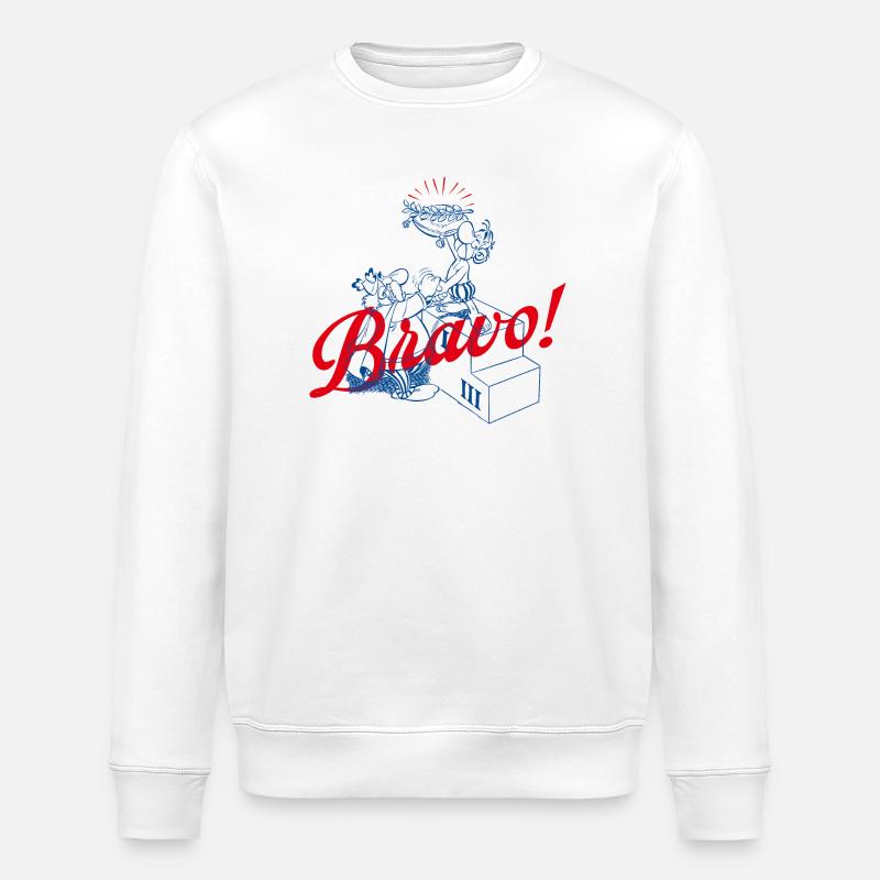 Asterix & Obelix Bravo! Charakterdesign - Stanley/Stella Unisex Bio-Sweatshirt ROLLER - Weiß