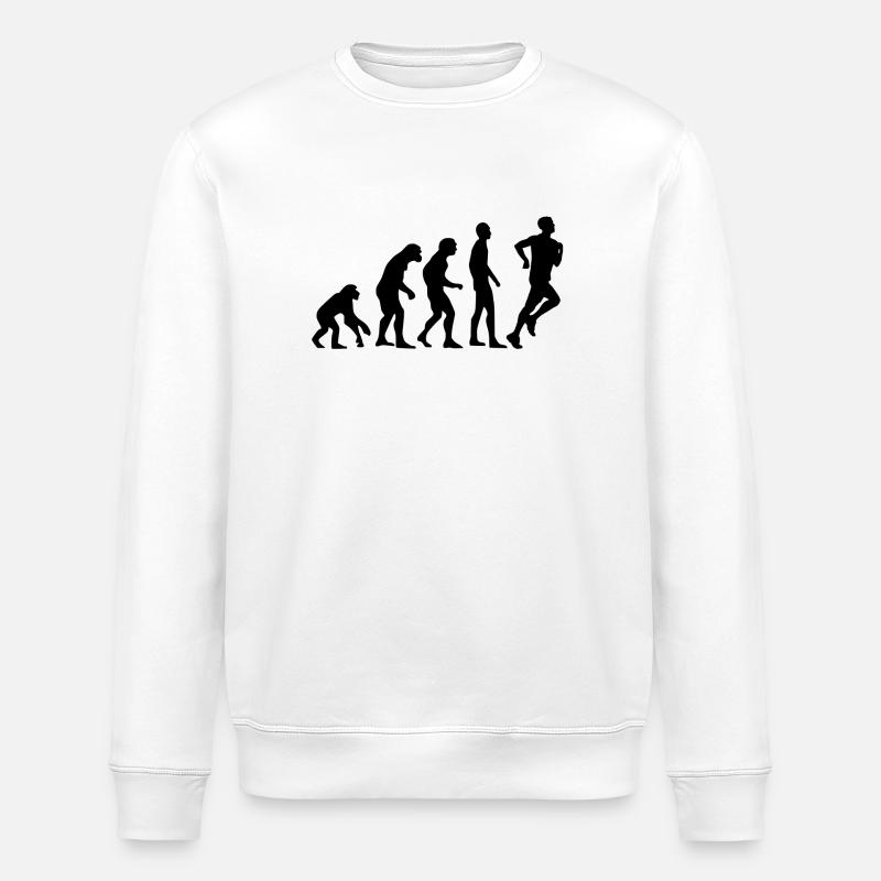 Human Evolution jogging - Stanley/Stella ROLLER Unisex Organic Sweatshirt - white