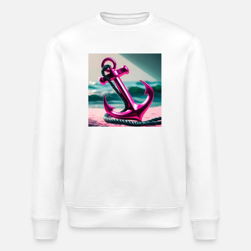Anker Pink - Stanley/Stella Unisex Bio-Sweatshirt ROLLER - Weiß