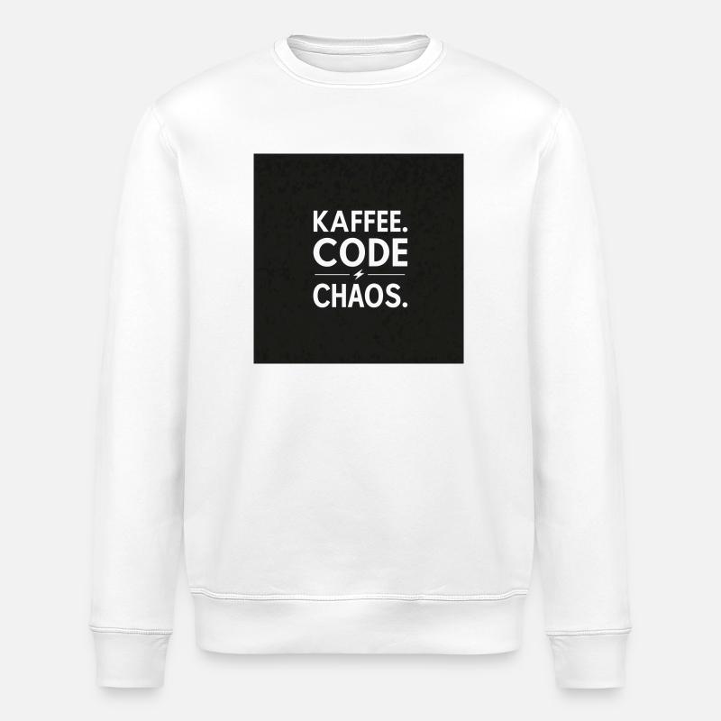 Café, Code, Chaos - Sweat bio ROLLER Stanley/Stella Unisexe - blanc