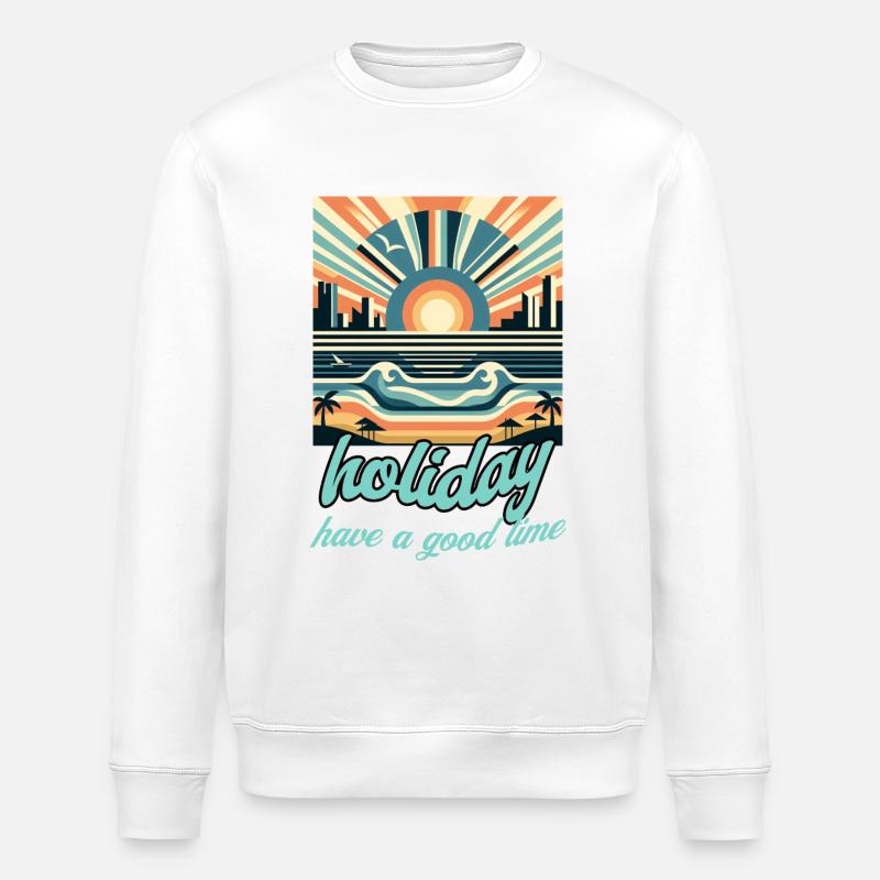 vacances, vacances, vacances - Sweat bio ROLLER Stanley/Stella Unisexe - blanc