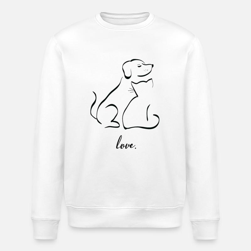 Tierliebe – Hund & Katze - Stanley/Stella Unisex Bio-Sweatshirt ROLLER - Weiß