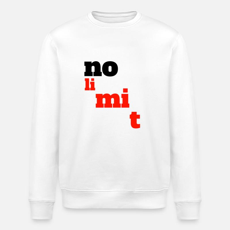 no limit - Stanley/Stella ROLLER Unisex Organic Sweatshirt - white