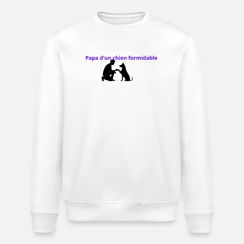 Papa_dun_chien_formidable - Sweat bio ROLLER Stanley/Stella Unisexe - blanc