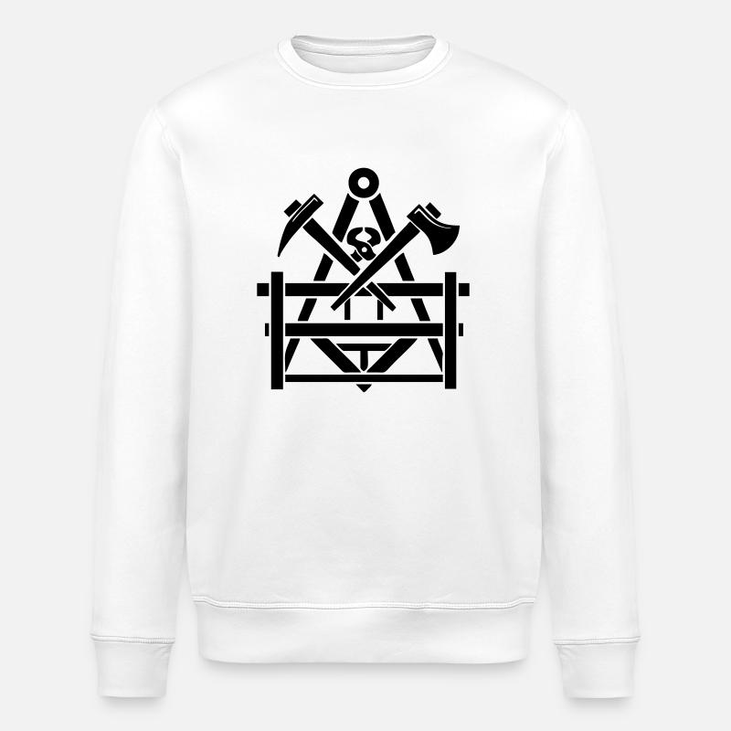 Artisanat de construction en béton - Sweat bio ROLLER Stanley/Stella Unisexe - blanc