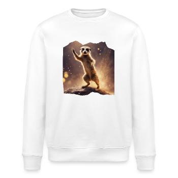 Tanzendes Erdmännchen in Glitzer - Stanley/Stella Unisex Bio-Sweatshirt ROLLER - Weiß - Vorne - Nik (191cm)