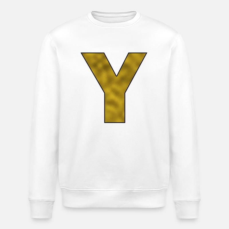 Buchstabe Y Gold - Stanley/Stella Unisex Bio-Sweatshirt ROLLER - Weiß