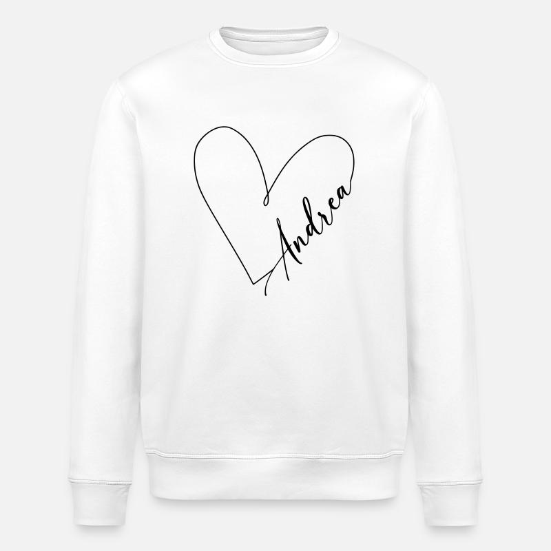 Andrea Name Herzlinie - Stanley/Stella Unisex Bio-Sweatshirt ROLLER - Weiß
