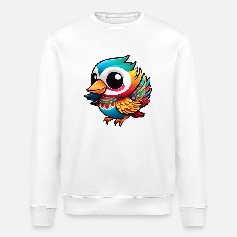 Süße Vogelparty - Stanley/Stella Unisex Bio-Sweatshirt ROLLER - Weiß