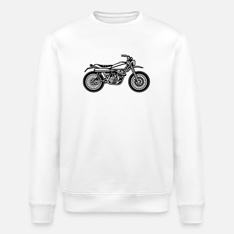 Motocross Enduro moto 01_schwarz - Sweat bio ROLLER Stanley/Stella Unisexe - blanc