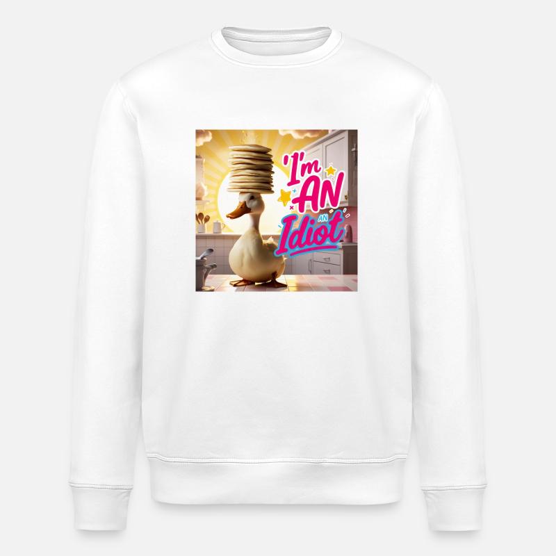 Duck - I´m an Idiot - Stanley/Stella Unisex Bio-Sweatshirt ROLLER - Weiß