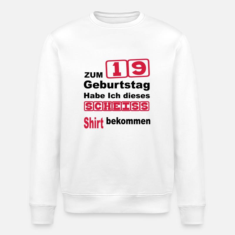 birthday 19 - Stanley/Stella ROLLER Unisex Organic Sweatshirt - white