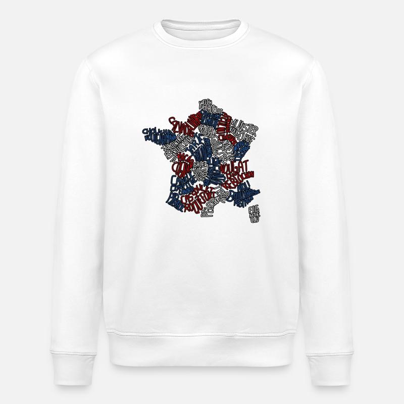 Frankreichkarte - Stanley/Stella Unisex Bio-Sweatshirt ROLLER - Weiß