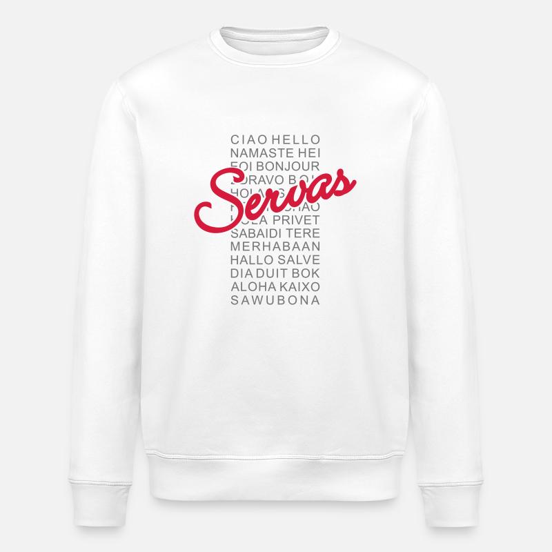 Servas Ciao Hello - Stanley/Stella Unisex Bio-Sweatshirt ROLLER - Weiß