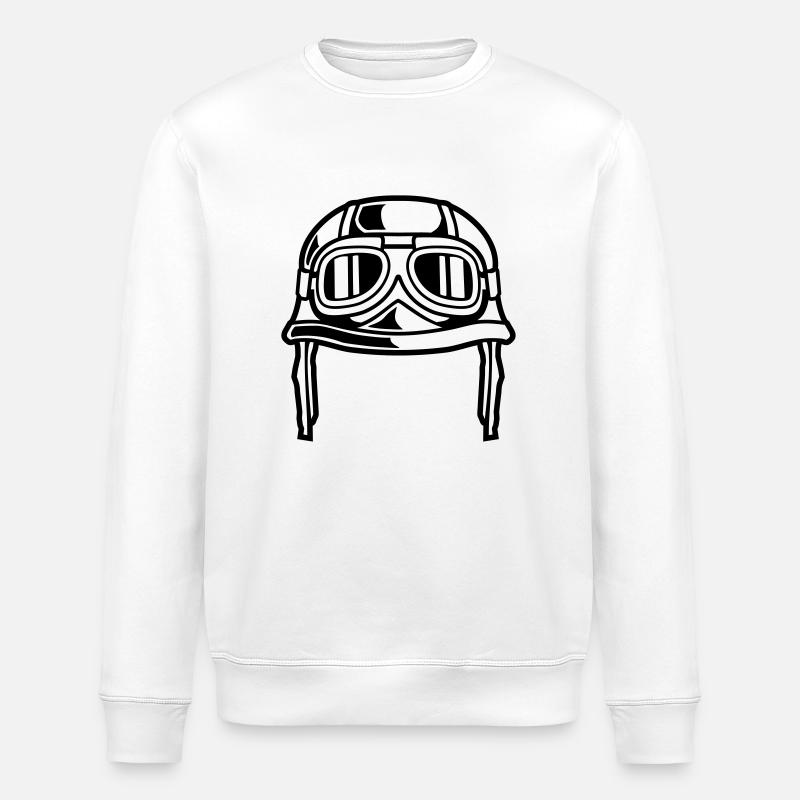 Motorrad Helm - Stanley/Stella Unisex Bio-Sweatshirt ROLLER - Weiß