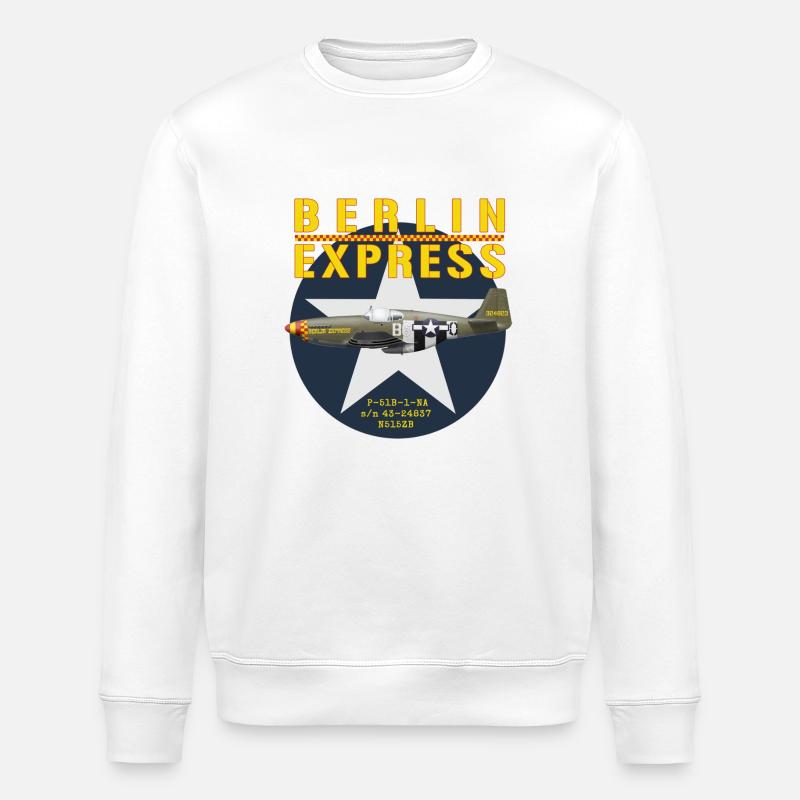 P-51B Berlin Express - Sweat bio ROLLER Stanley/Stella Unisexe - blanc